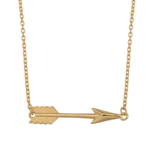 10K Yellow Gold Arrow Pendant Necklace, 18"