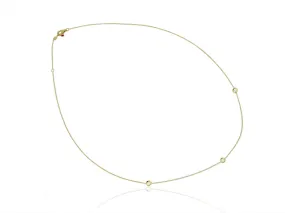 18K YELLOW GOLD DIAMOND 3 STATION NECKLACE
