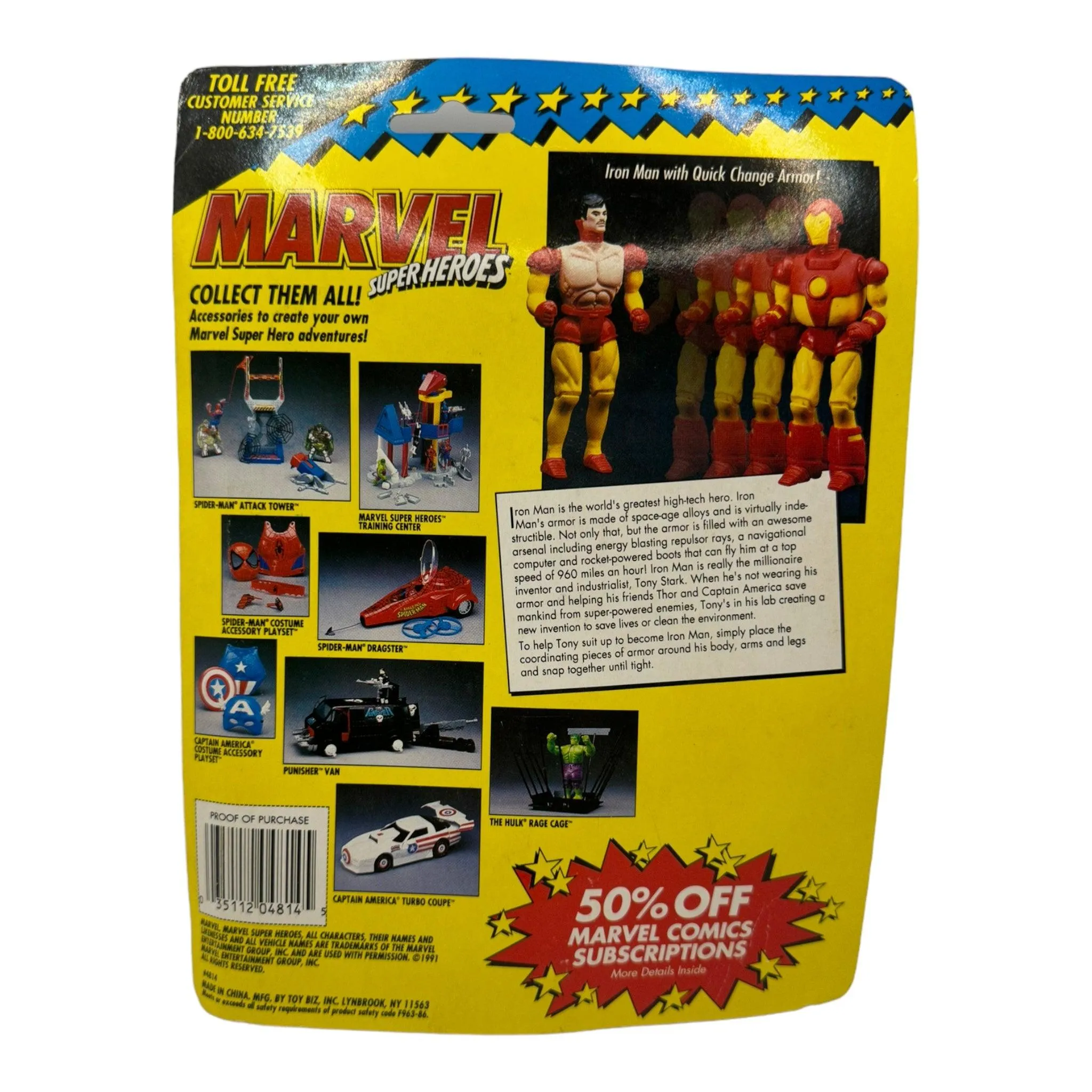 1991 TOYBIZ MARVEL SUPER HEROES SERIES 2 IRON MAN AF