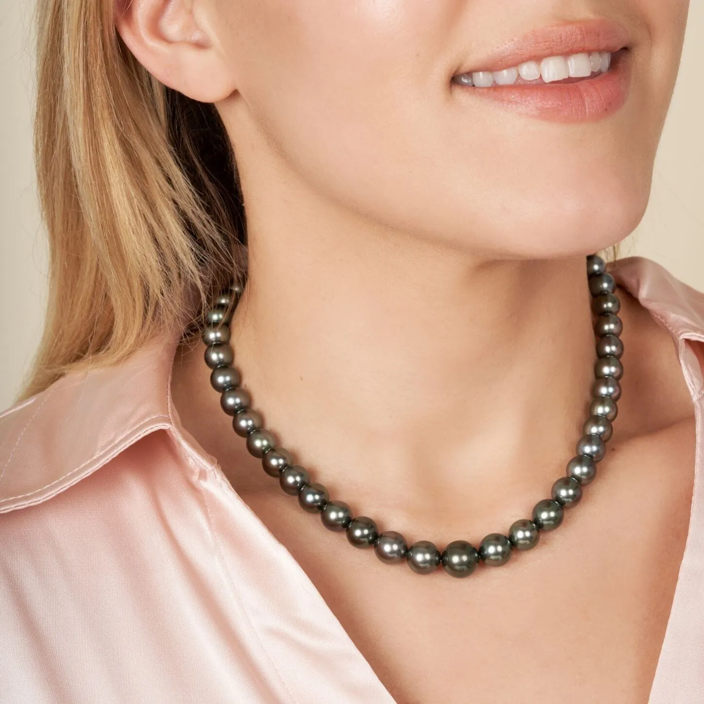8.0-10.4 mm AA /AAA Tahitian Round Pearl Necklace