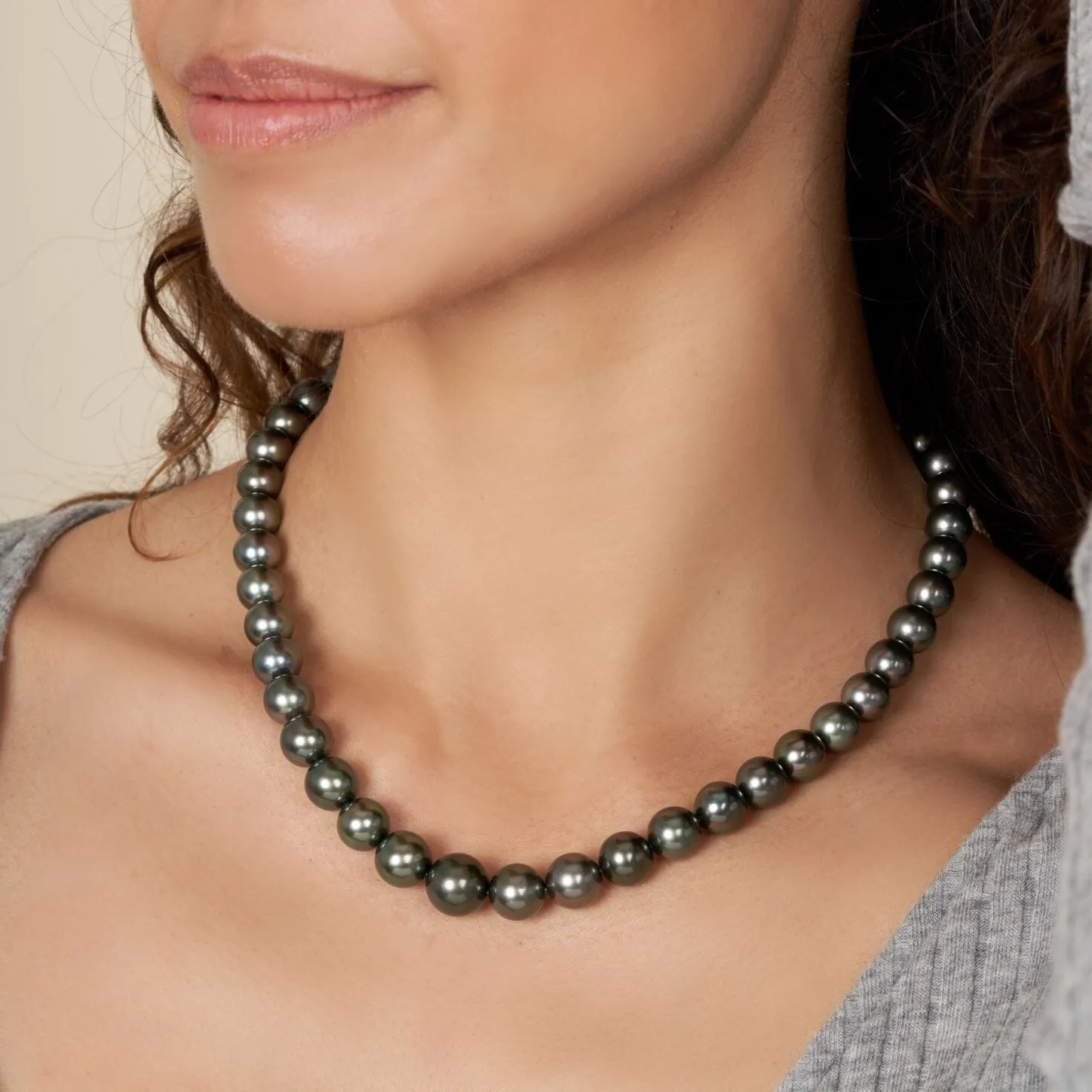 8.0-10.4 mm AA /AAA Tahitian Round Pearl Necklace