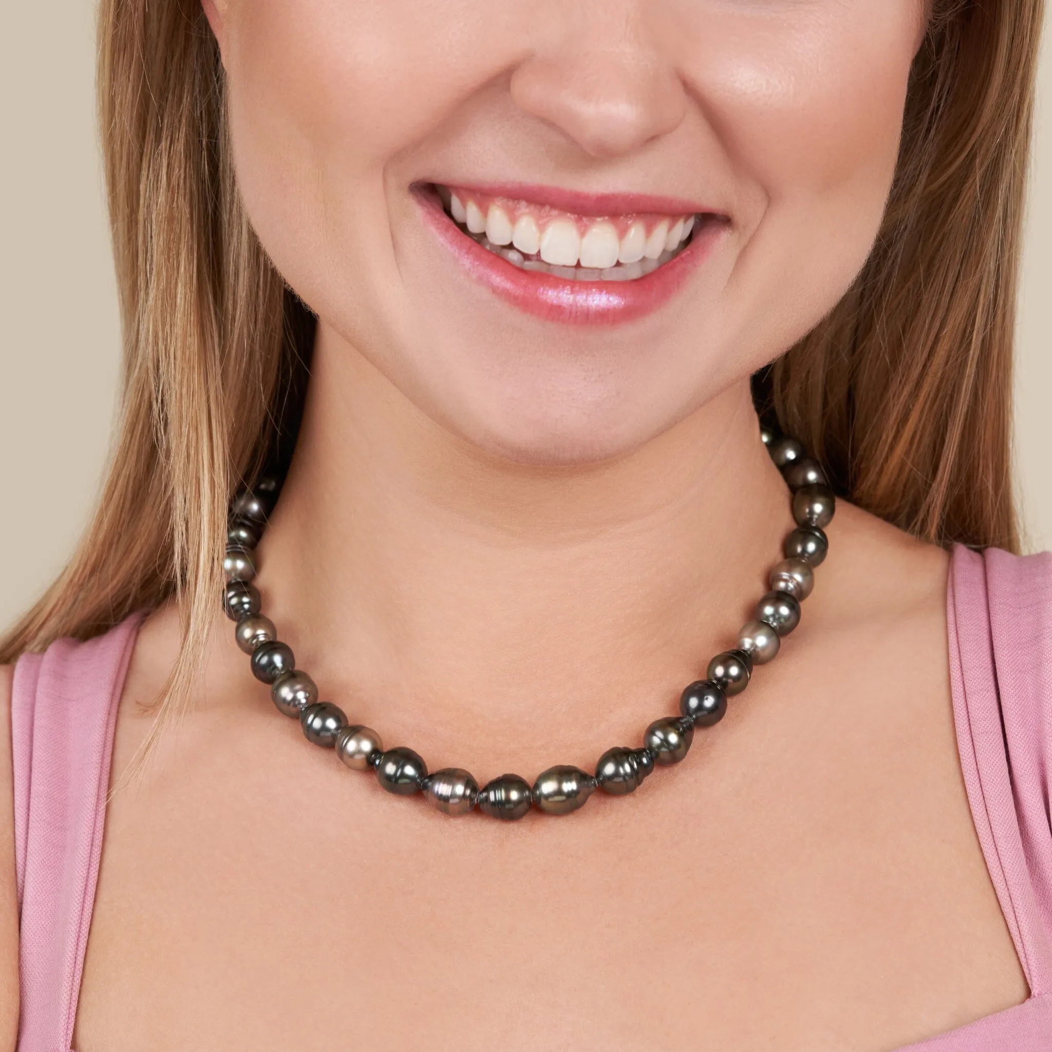 8.2-10.4 mm AA /AAA Tahitian Baroque Pearl Necklace
