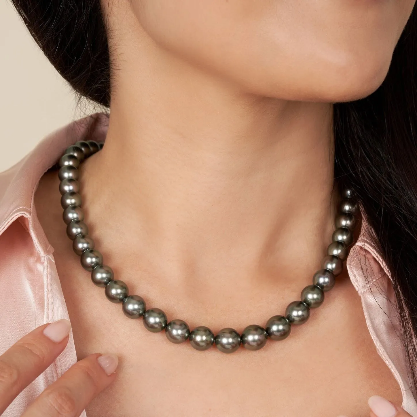 8.2-10.6 mm AA /AAA Tahitian Round Pearl Necklace