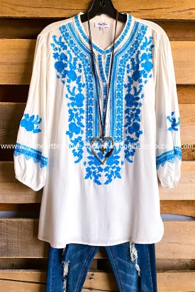 AHB EXCLUSIVE -  Couldn't Love You More Top - Ivory Turquoise