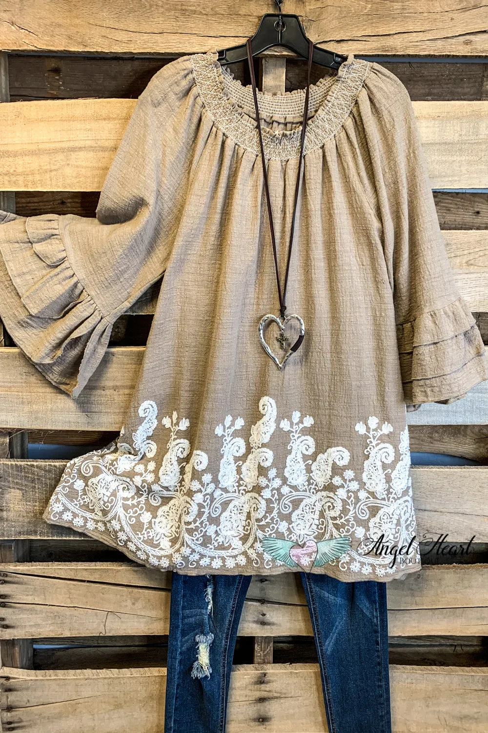 AHB EXCLUSIVE: Making The Way Tunic - Mocha - 100% COTTON