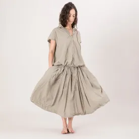 Album Di Famiglia Woman Pleated Short Skirt TC Stone Grey