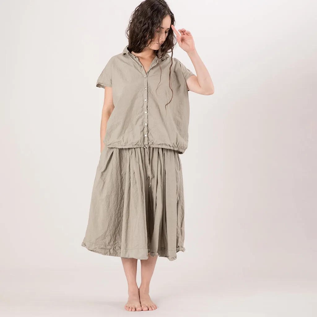 Album Di Famiglia Woman Pleated Short Skirt TC Stone Grey