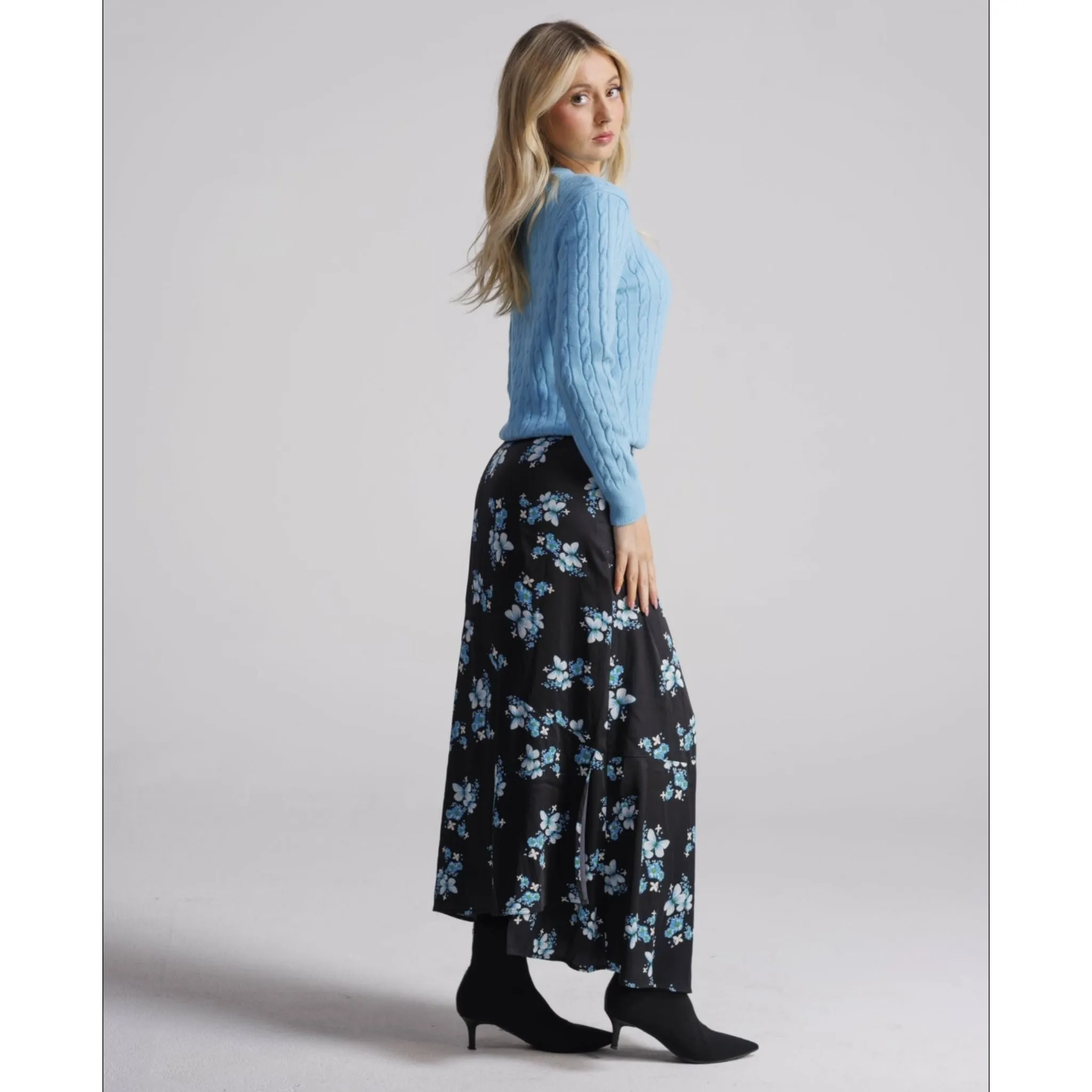 Aqua Butterfly Aline Skirt
