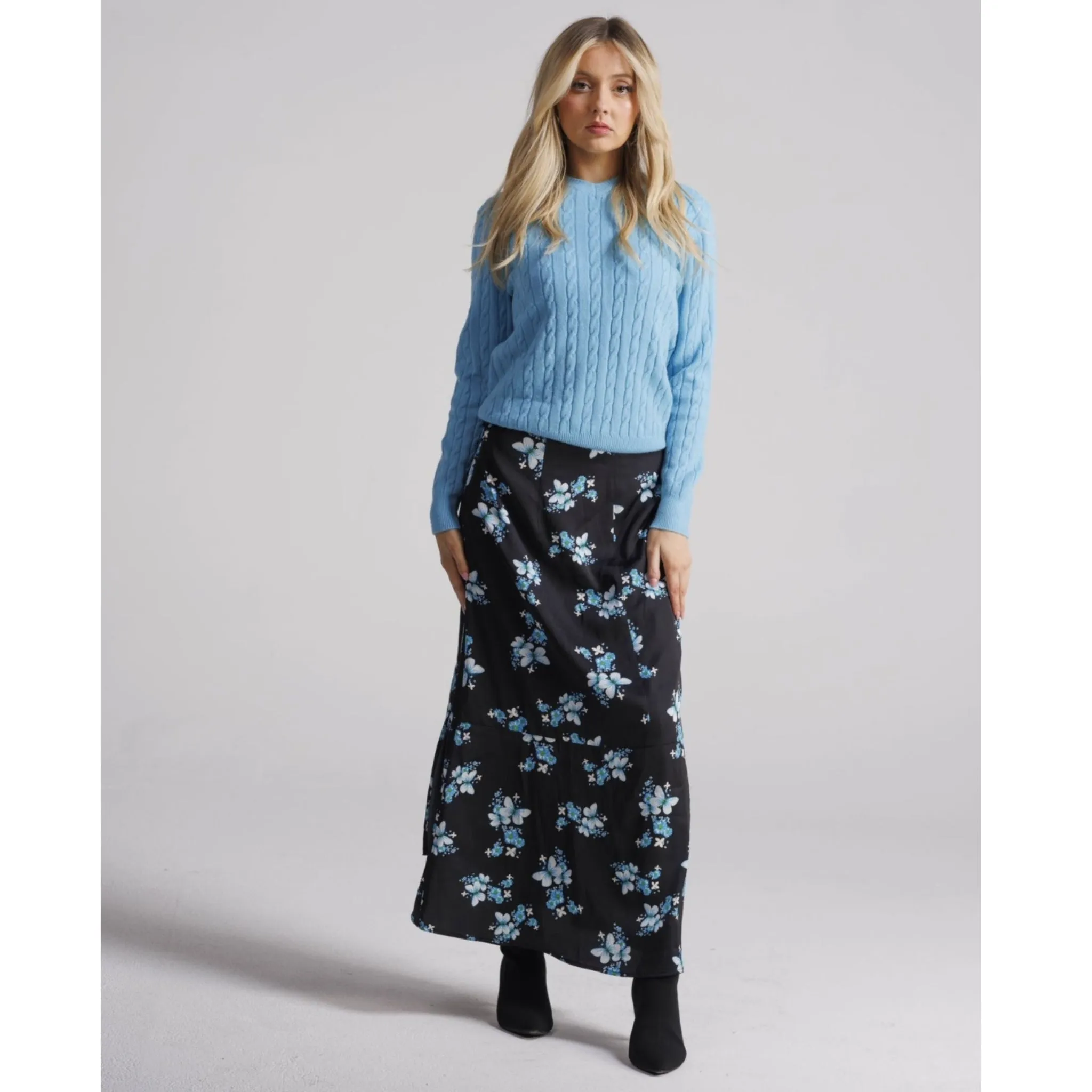 Aqua Butterfly Aline Skirt