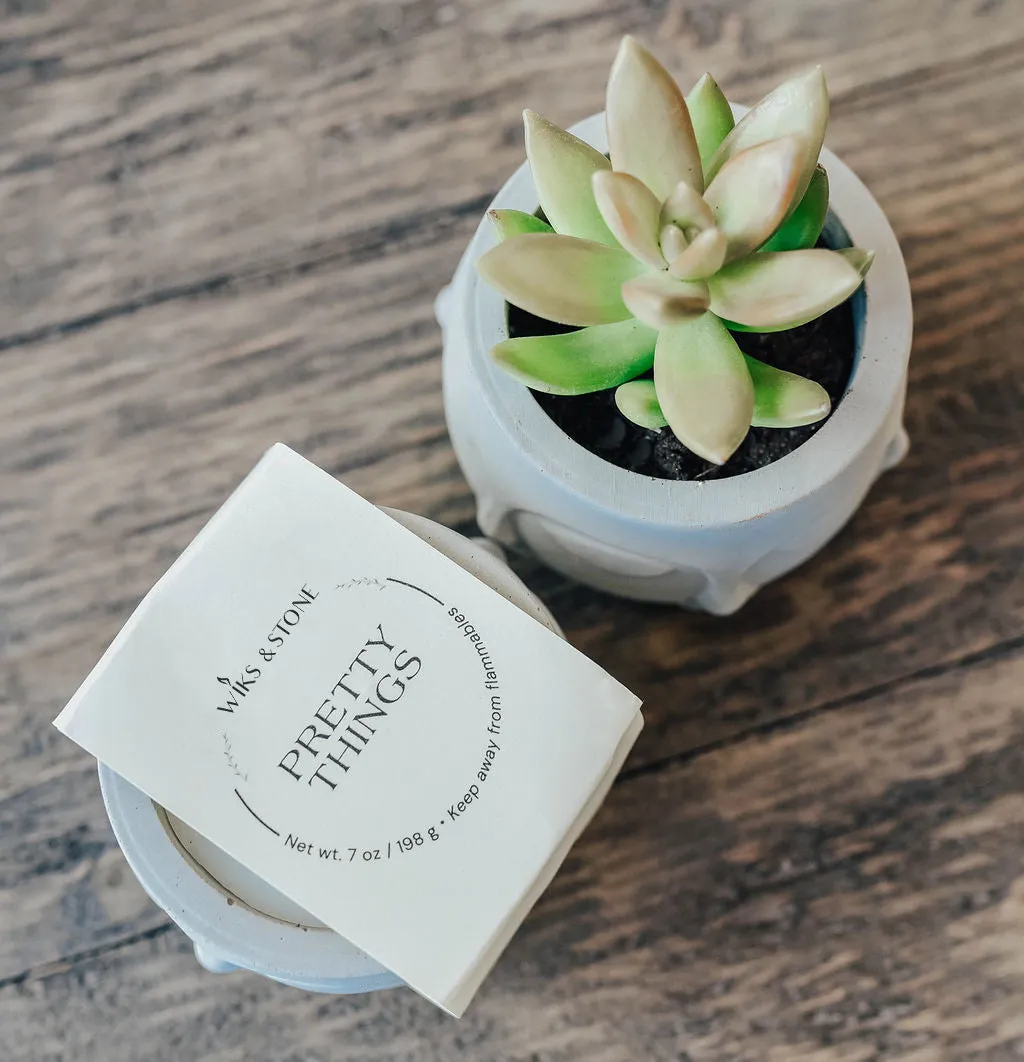 Baby Face Concrete, Art Candle, Unique Gifts