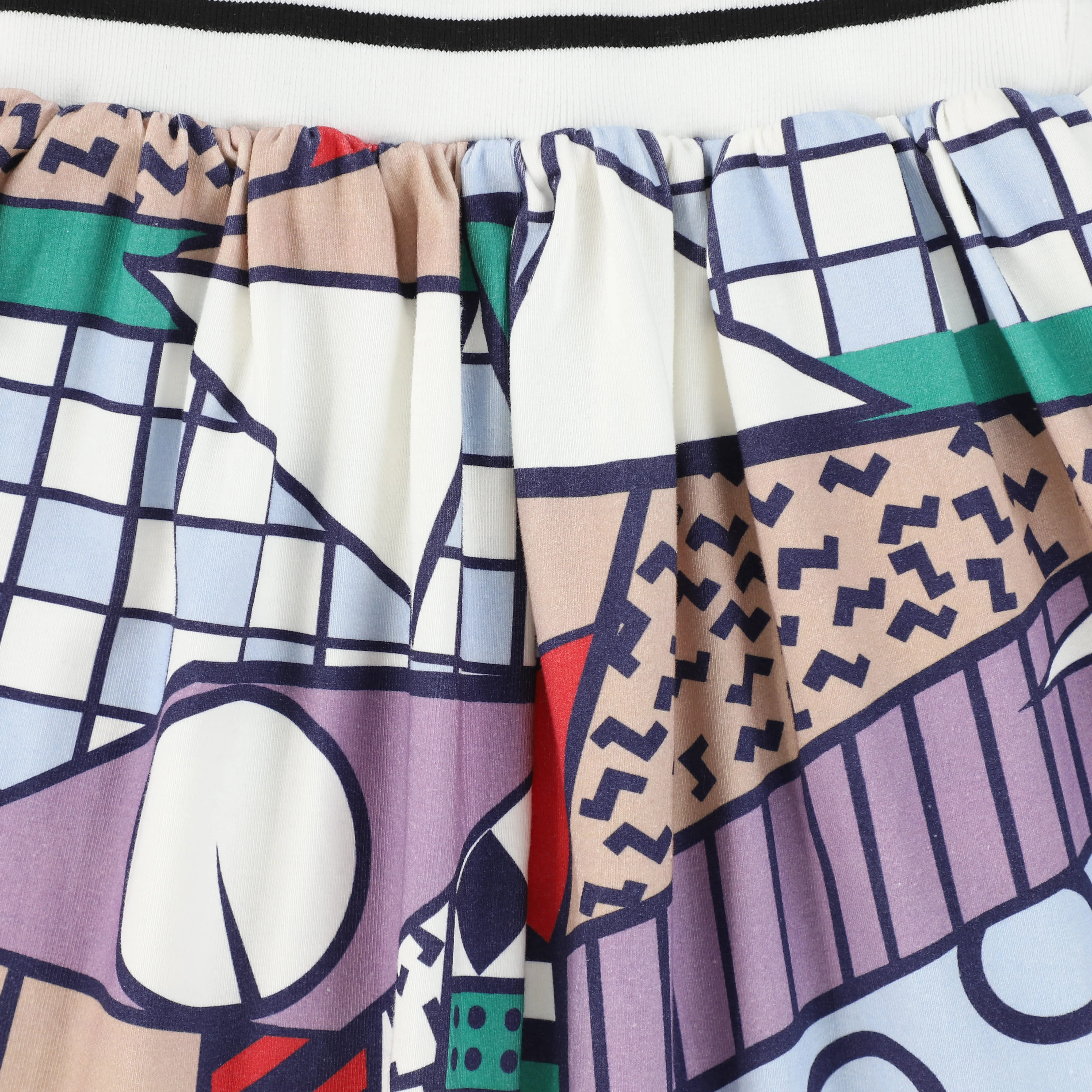 BAMBOO MULTI COLORED ABSTRACT PRINT SKIRT [FINAL SALE]