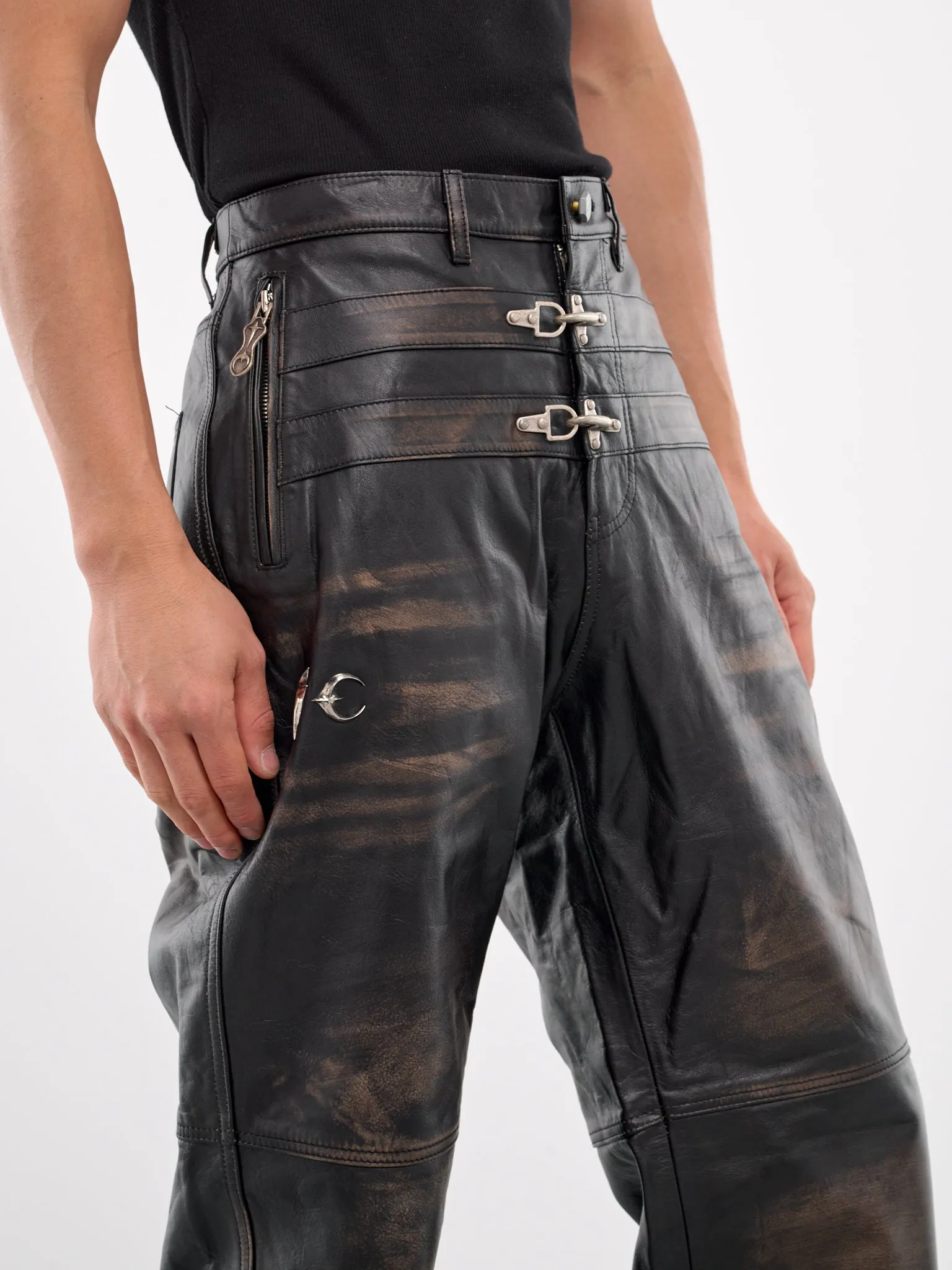 Bio Soldier Leather Trousers (PT3501-BLACK)
