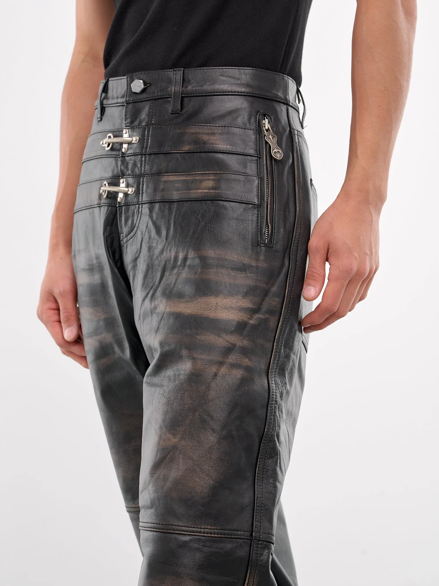 Bio Soldier Leather Trousers (PT3501-BLACK)