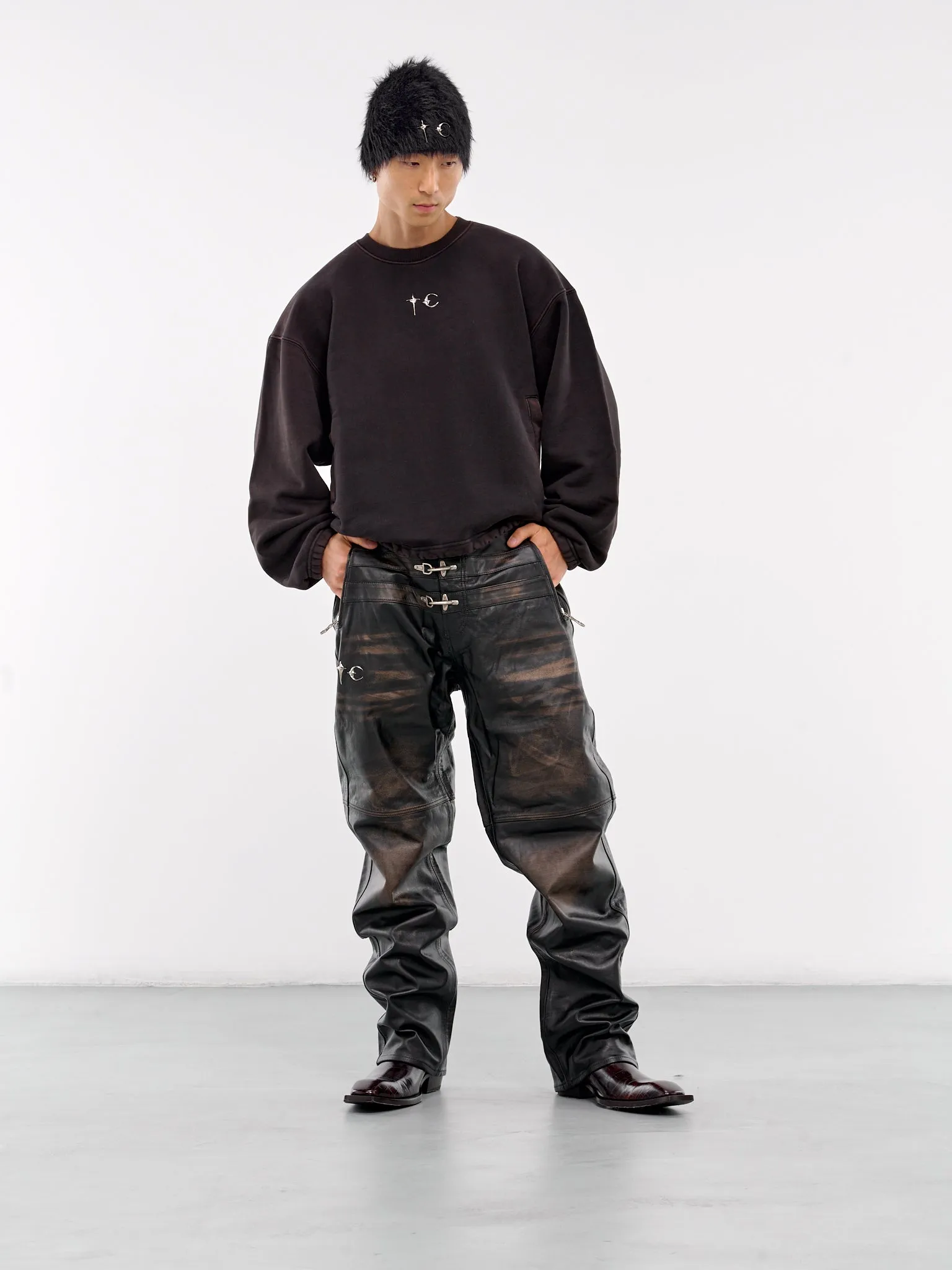 Bio Soldier Leather Trousers (PT3501-BLACK)