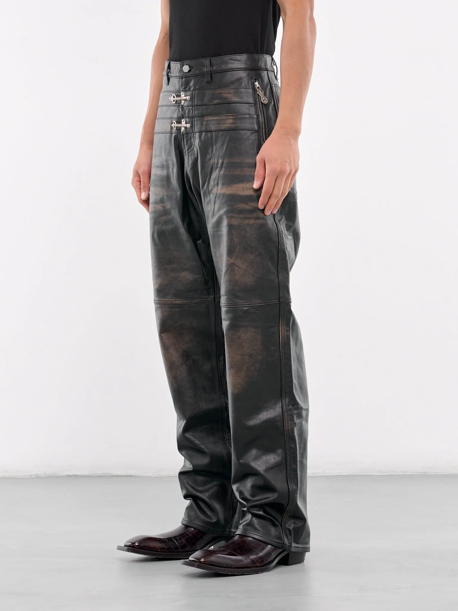 Bio Soldier Leather Trousers (PT3501-BLACK)
