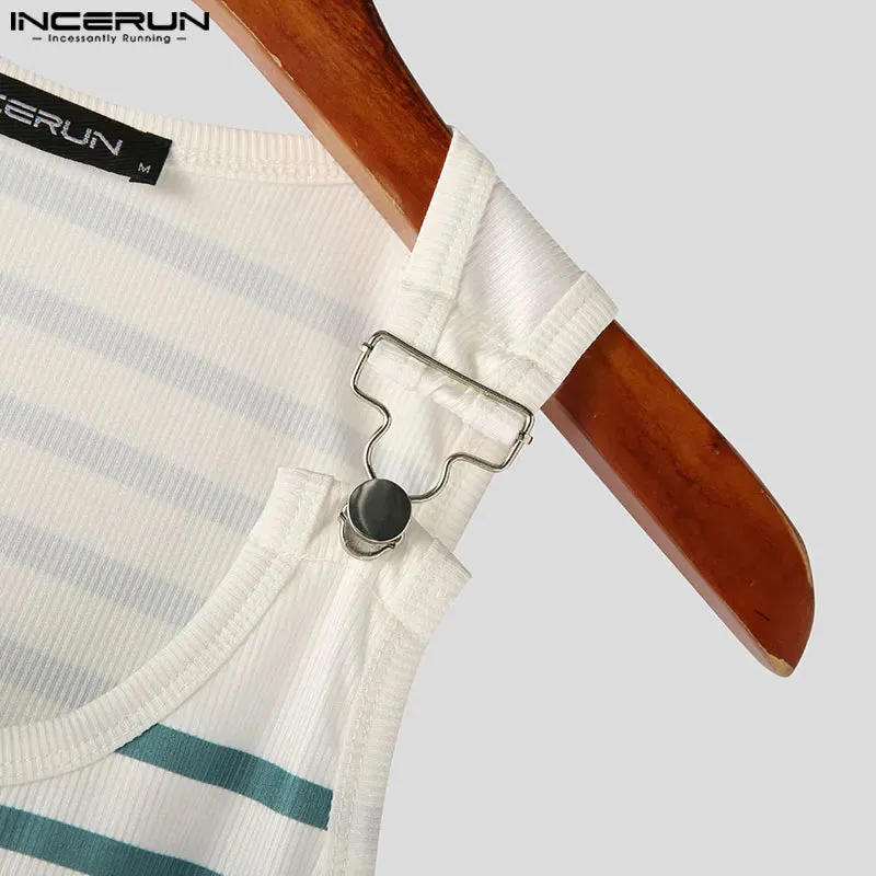 Buckle Strap Striped Tank Top