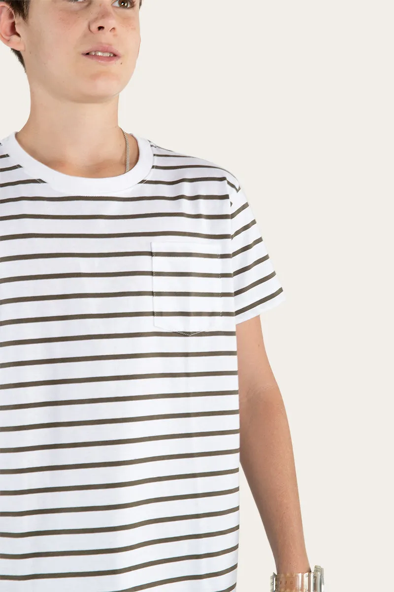 Budd Kids Classic Fit T-Shirt - Military Green Stripe