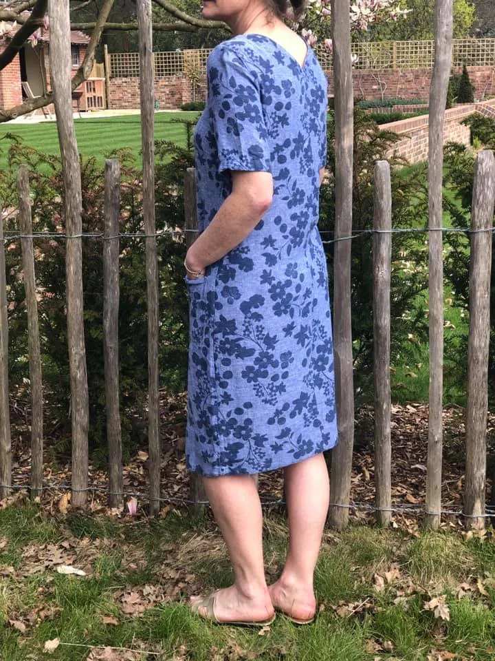 Chambray Floral Linen Dress 6
