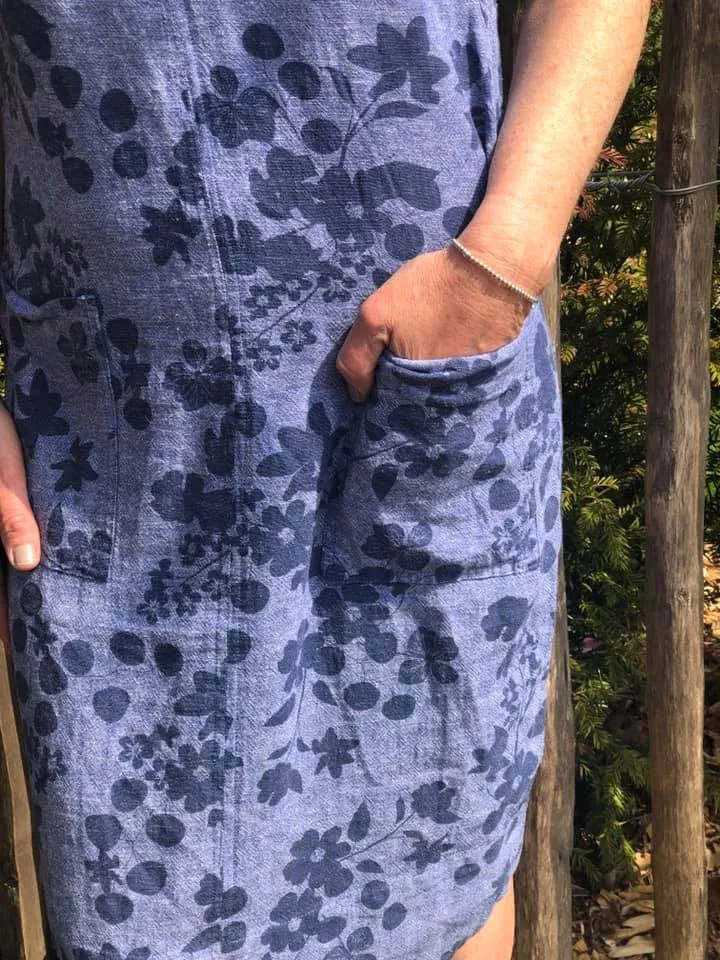 Chambray Floral Linen Dress 6