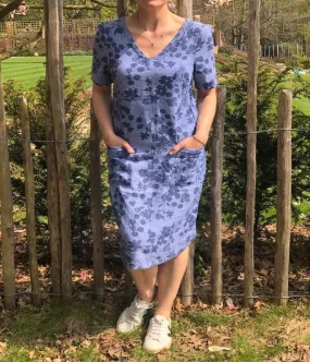 Chambray Floral Linen Dress 6