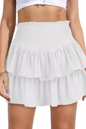 Coffee Date White Tiered Skirt