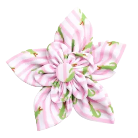 Collar Flower | Pink Stripe Alligators