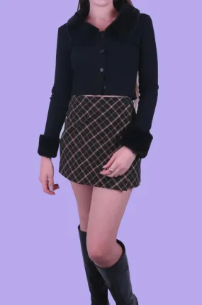 Cool girl crop fluffy cardigan