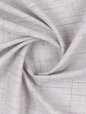Cotton Rich Grey Checked Shirting Fabric - High Style