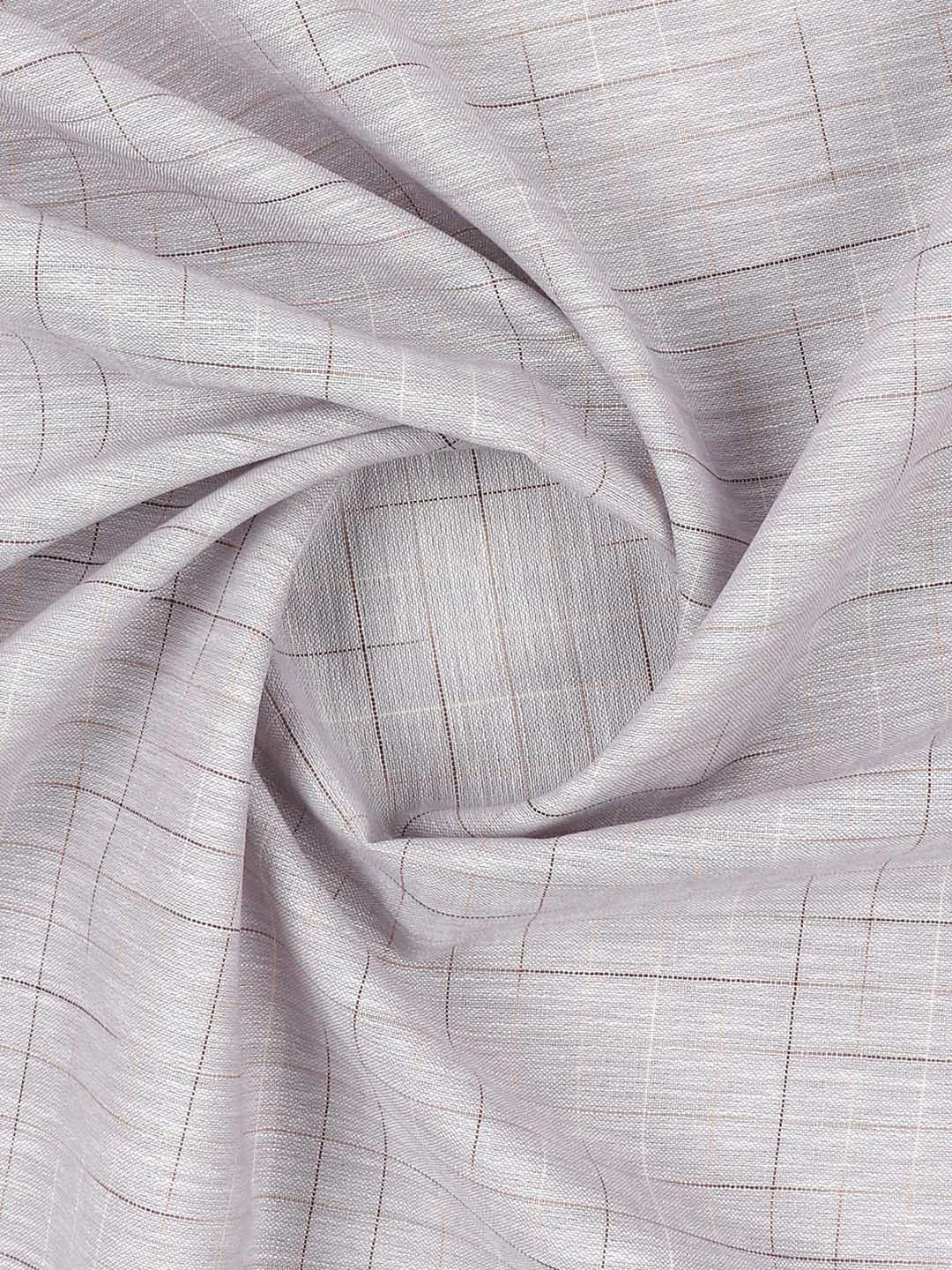 Cotton Rich Grey Checked Shirting Fabric - High Style
