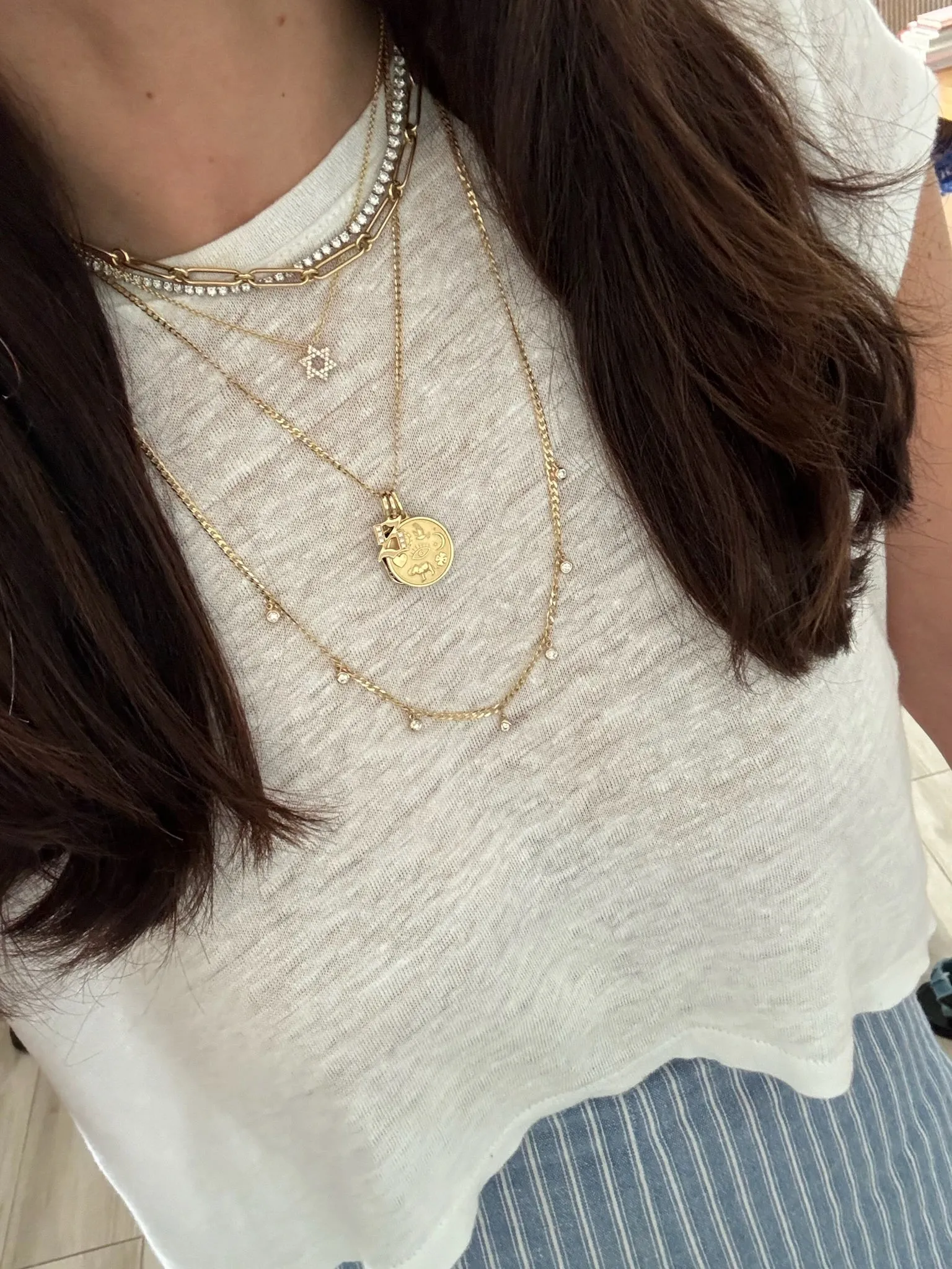 Diamond Dangle Cuban Chain Necklace