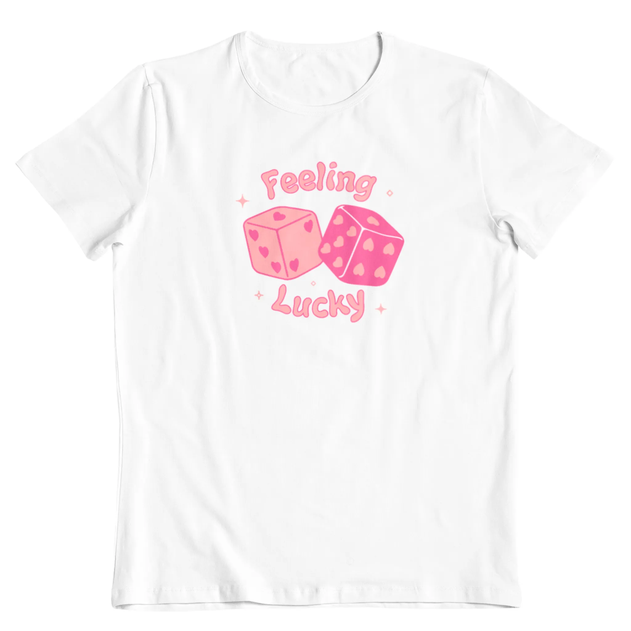 FEELING LUCKY, BABY TEE - HVID