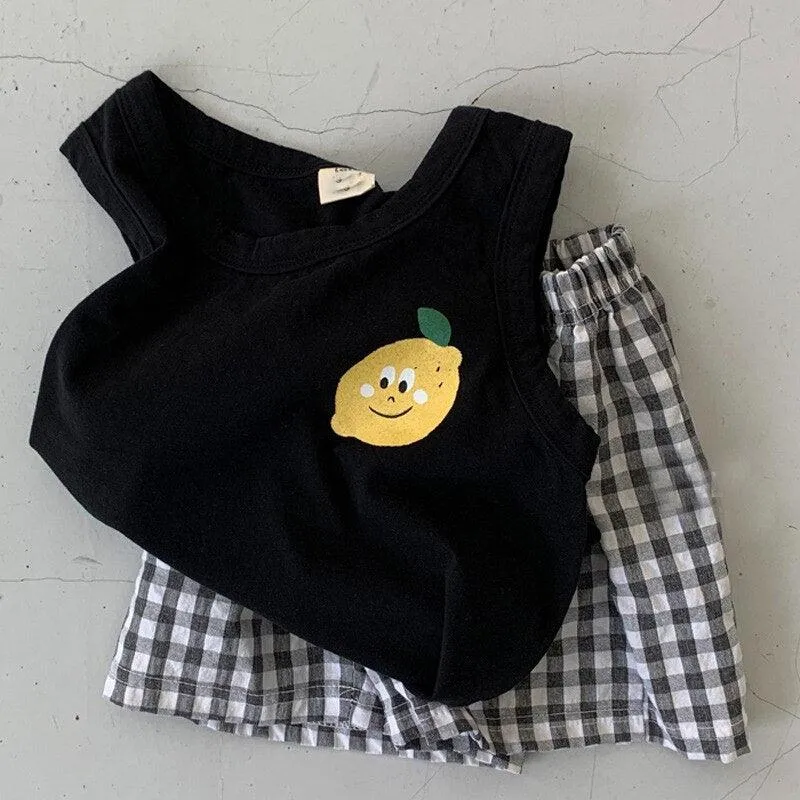 Fruity Singlet With Plaits Shorts