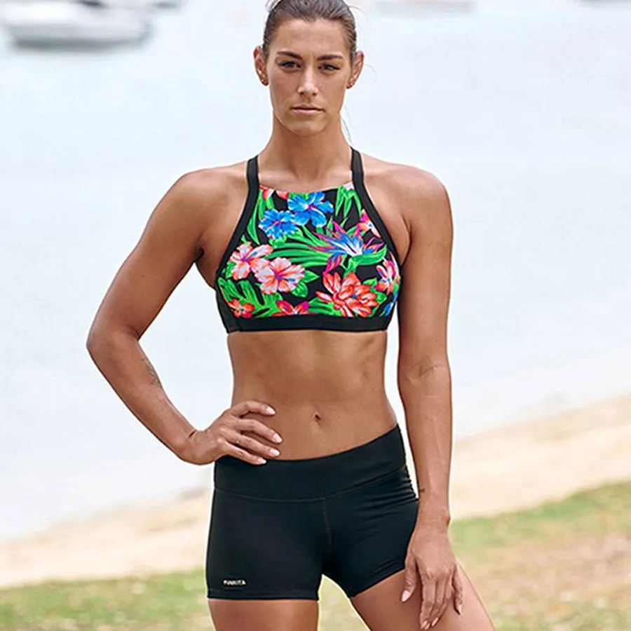 Funkita Womens Swim Boy Leg Brief FKS019L- Still Black
