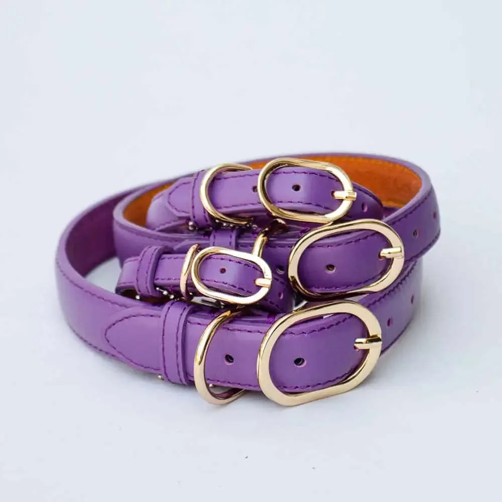 Halsband aus Leder "Summer" - LILA