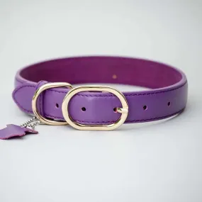 Halsband aus Leder "Summer" - LILA