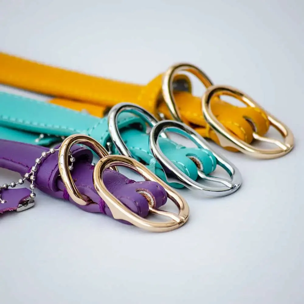 Halsband aus Leder "Summer" - LILA