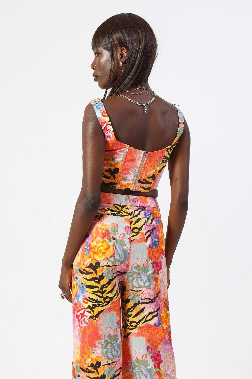 Hypnotize Denim Corset in Animal Print