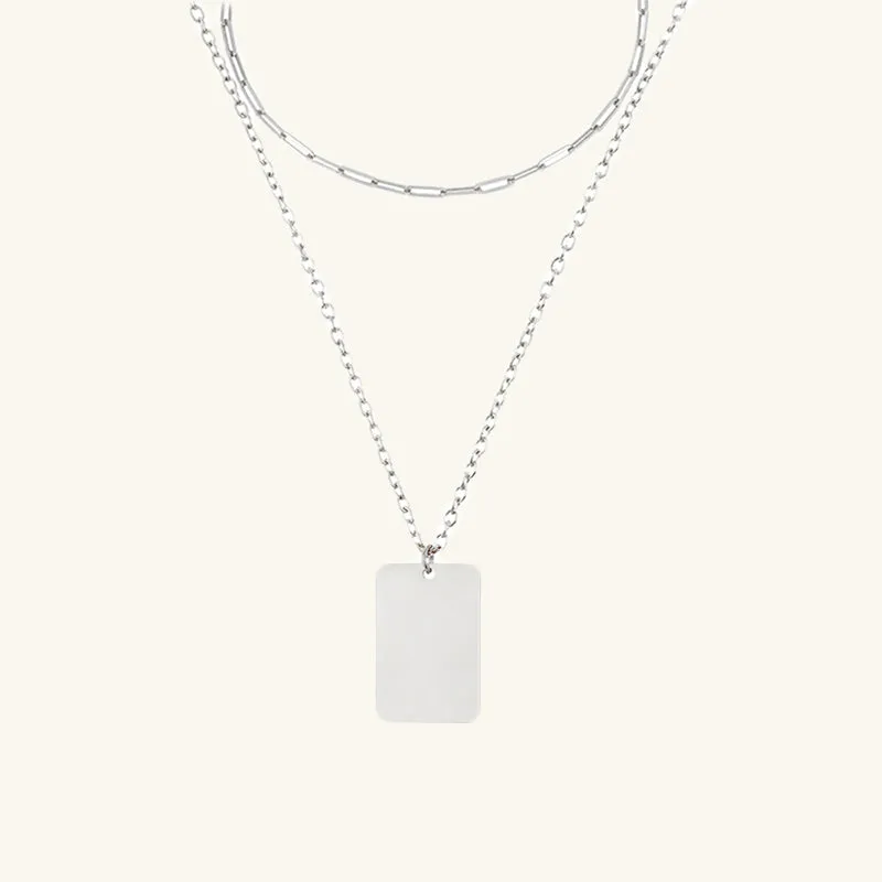 Layered Paperclip Chain Necklace Set