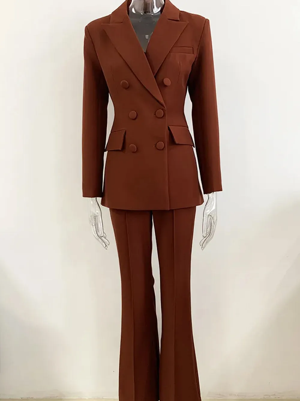 LIDA Blazer & Pants Set in Brown