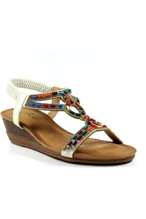 Lunar ladies sandal JLH478 Epsom in White