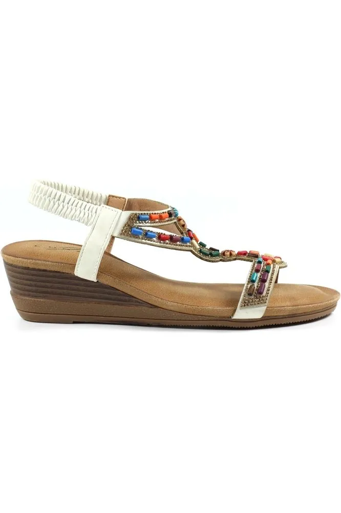 Lunar ladies sandal JLH478 Epsom in White
