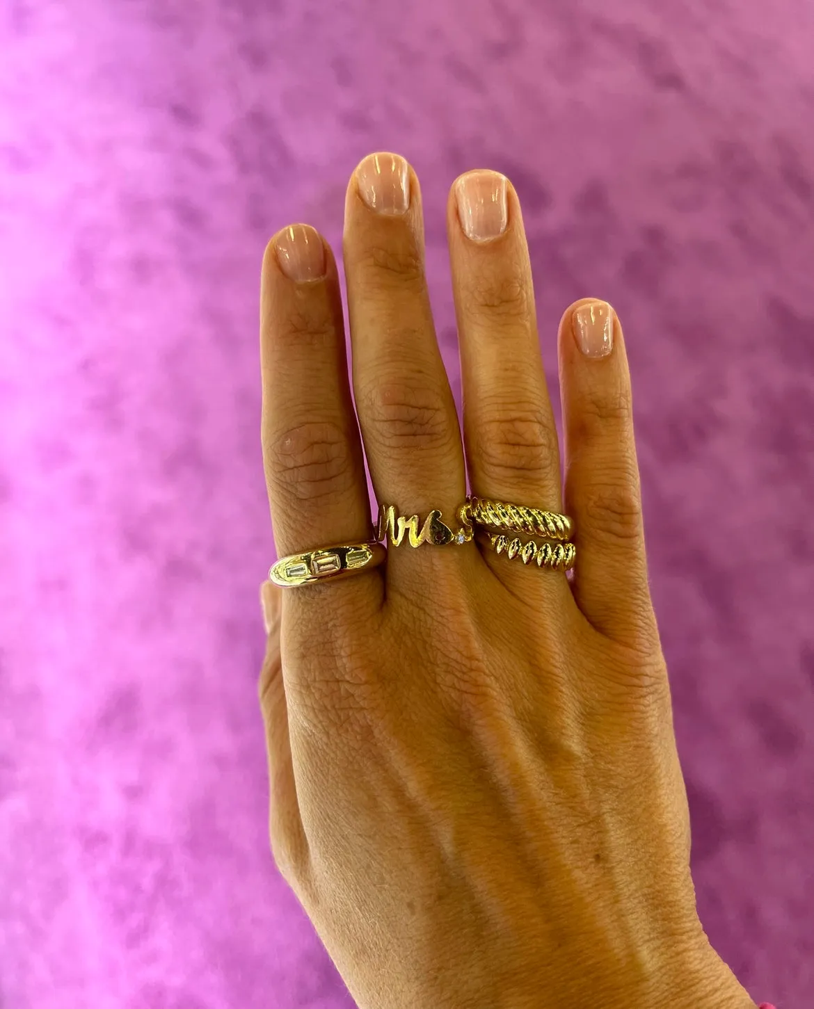 Marquise Gold Stacking Ring