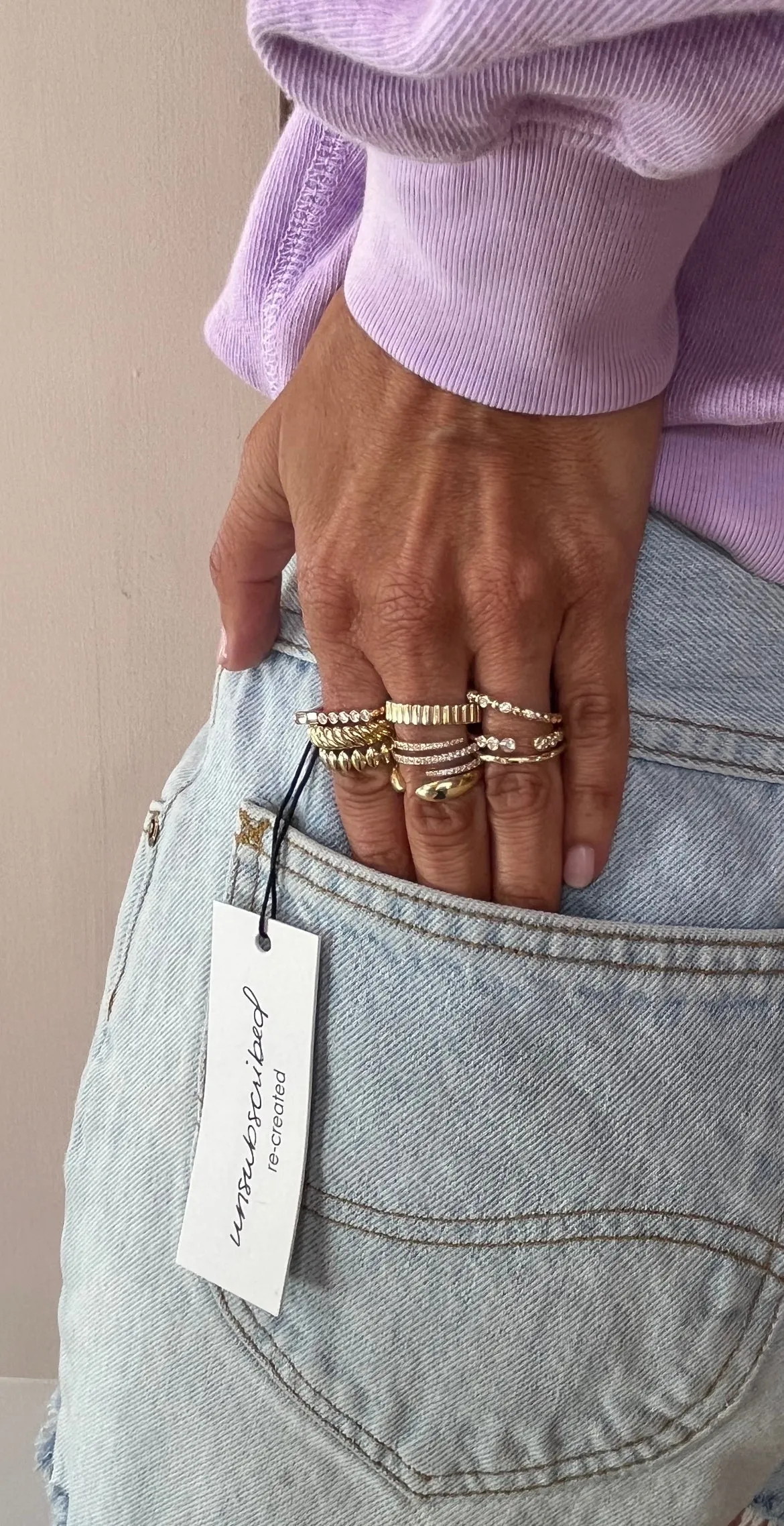 Marquise Gold Stacking Ring
