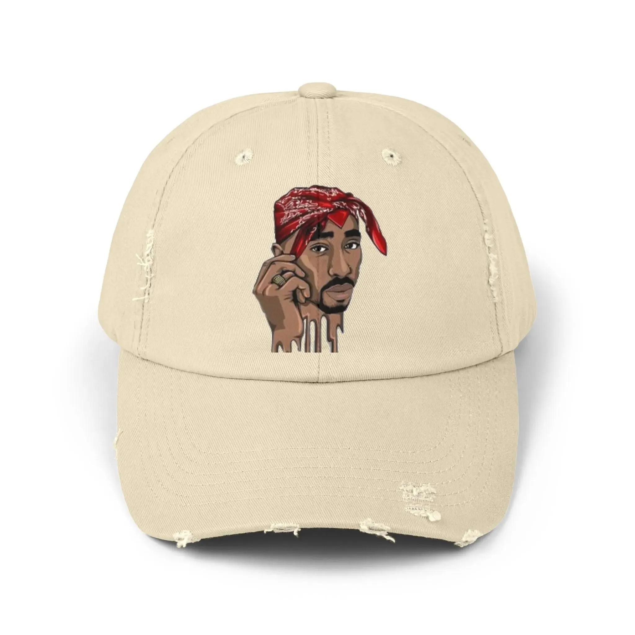 MENS AND WOMEN Distressed Cap with Iconic Bandana Design - Perfect for Music Fans and Casual Style