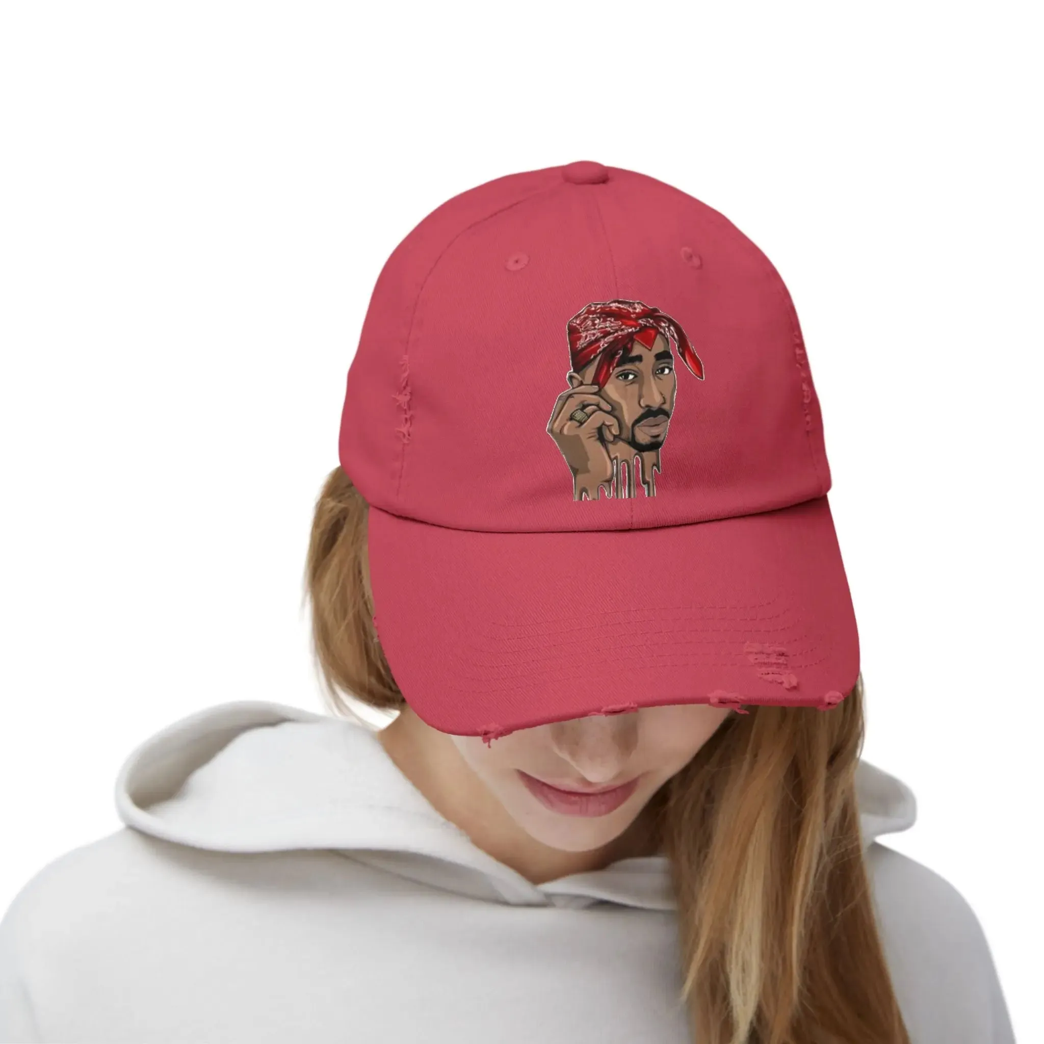 MENS AND WOMEN Distressed Cap with Iconic Bandana Design - Perfect for Music Fans and Casual Style