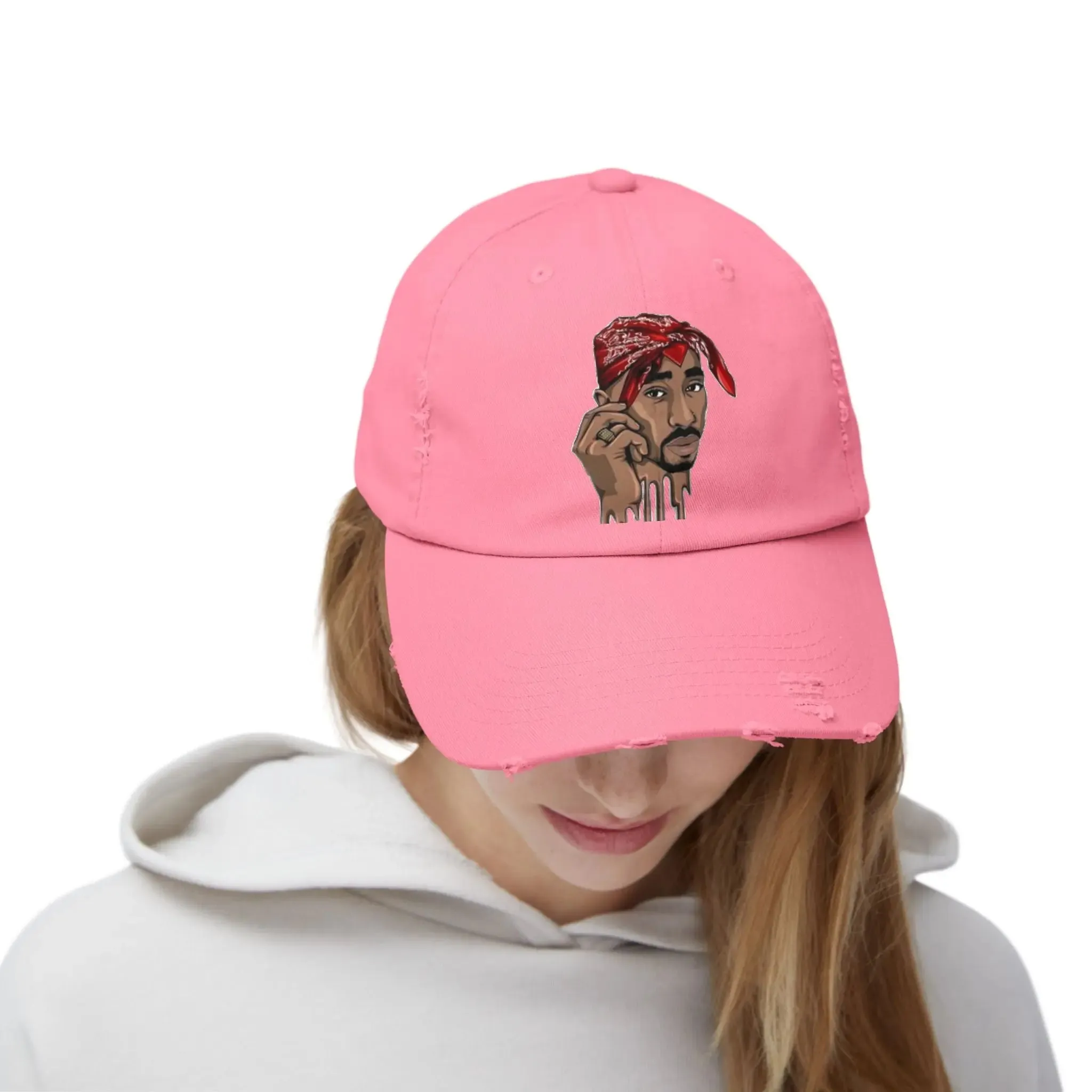 MENS AND WOMEN Distressed Cap with Iconic Bandana Design - Perfect for Music Fans and Casual Style