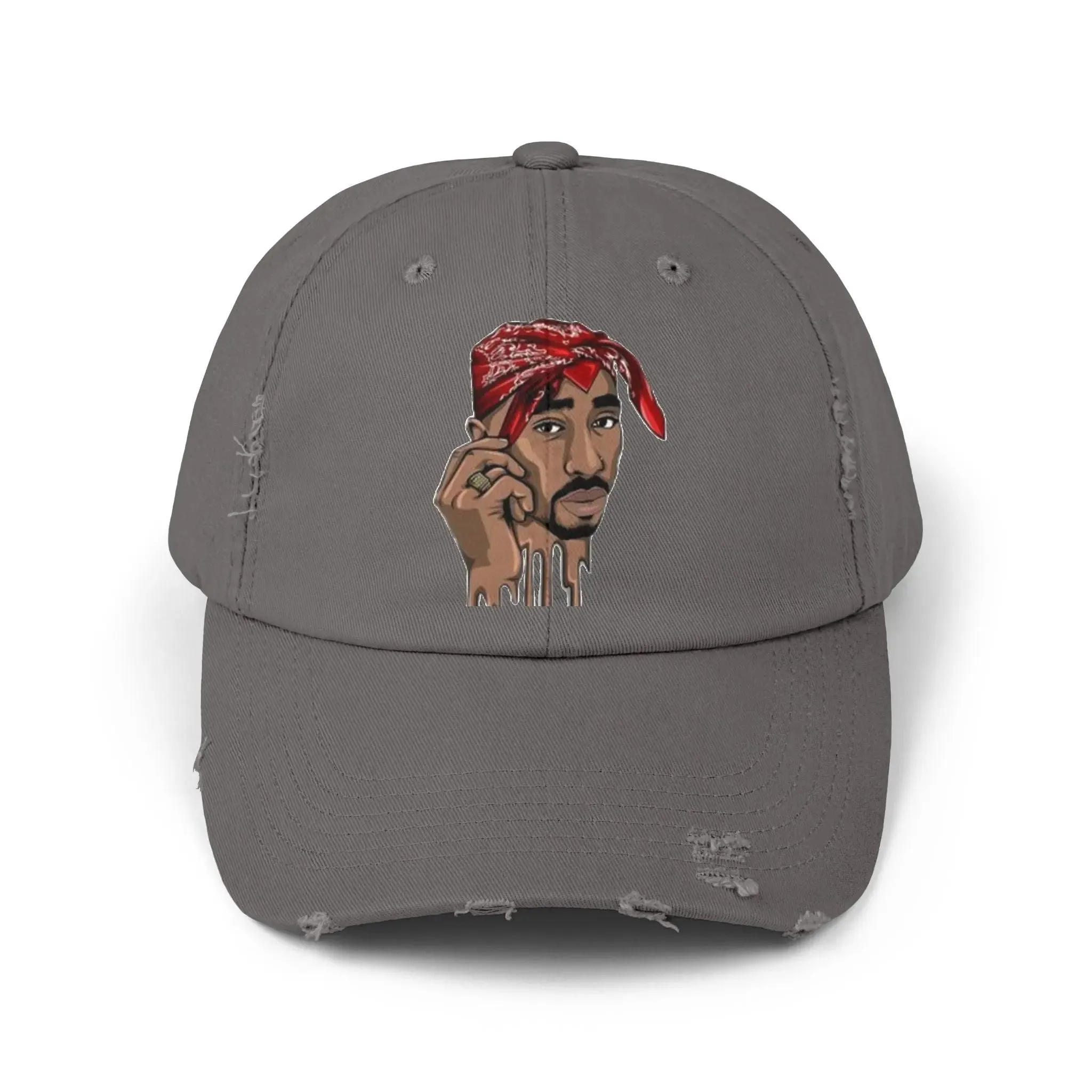 MENS AND WOMEN Distressed Cap with Iconic Bandana Design - Perfect for Music Fans and Casual Style