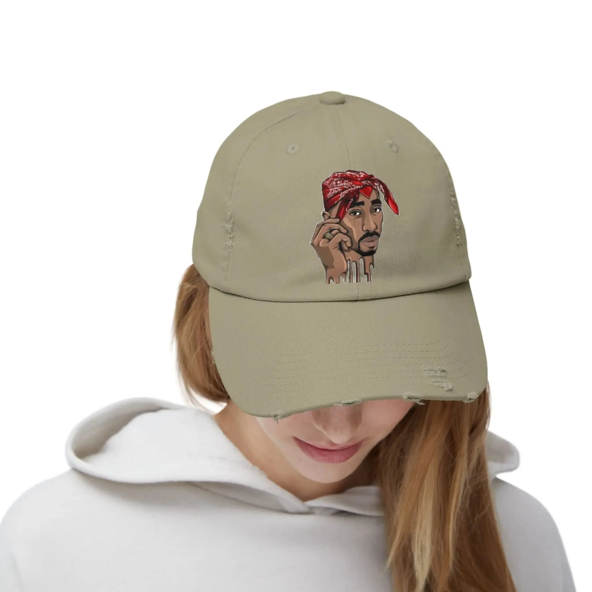 MENS AND WOMEN Distressed Cap with Iconic Bandana Design - Perfect for Music Fans and Casual Style