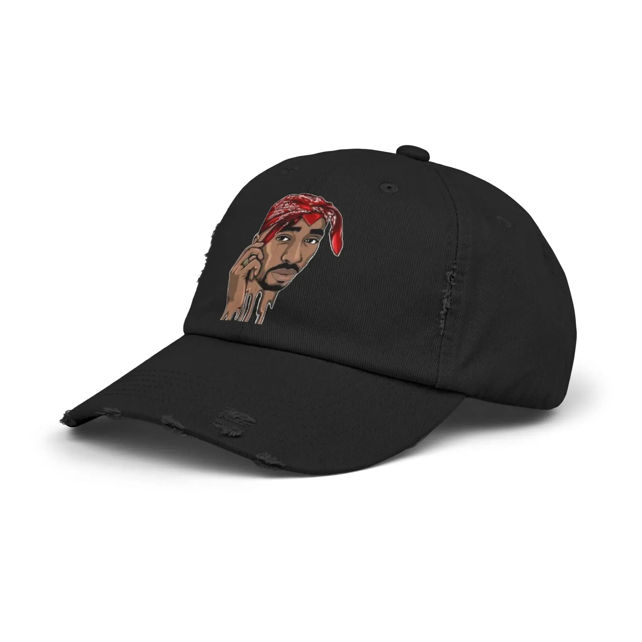 MENS AND WOMEN Distressed Cap with Iconic Bandana Design - Perfect for Music Fans and Casual Style