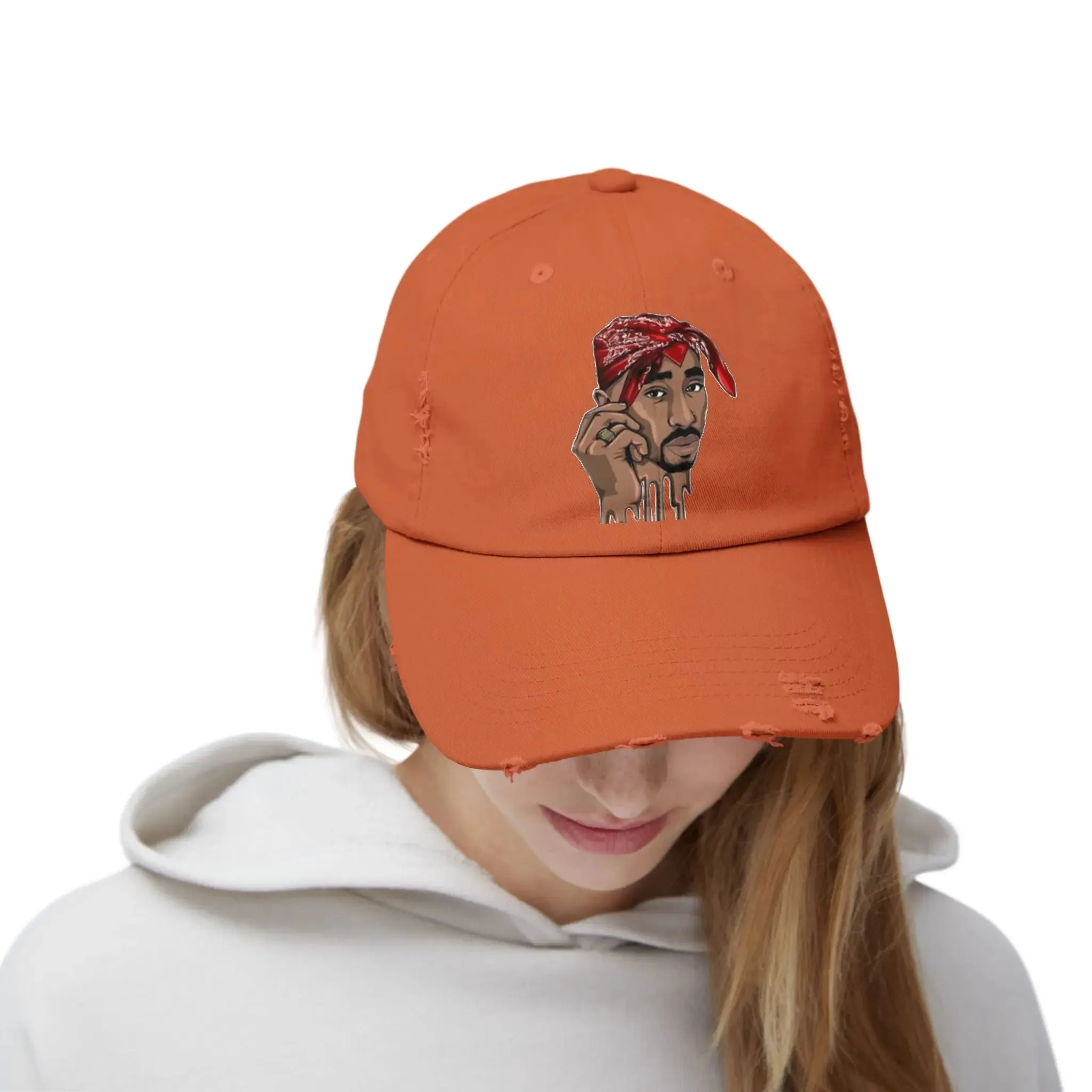 MENS AND WOMEN Distressed Cap with Iconic Bandana Design - Perfect for Music Fans and Casual Style